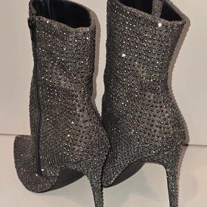 Elegant Silver Studded Women's Boots